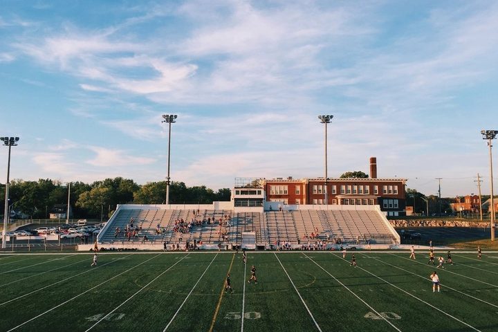 A full bowl from the upper deck, the field a small rectangle at the bottom of the frame.